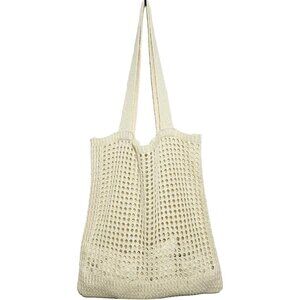 Women's Beige Shoulder Shopping Handbag Casual Travel Totes Fold Able Bags